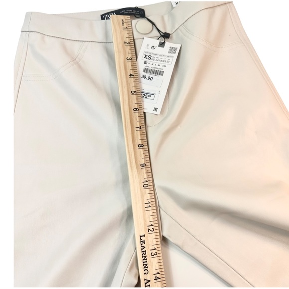Zara FAUX LEATHER LEGGINGS Color: Sand Size: XS NWT. - Picture 8 of 12